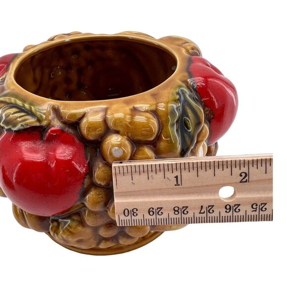 Vintage Ceramic Fruit Basket Cookie Jar Unique Kitchen Decor Collectible Storage - Picture 11 of 12